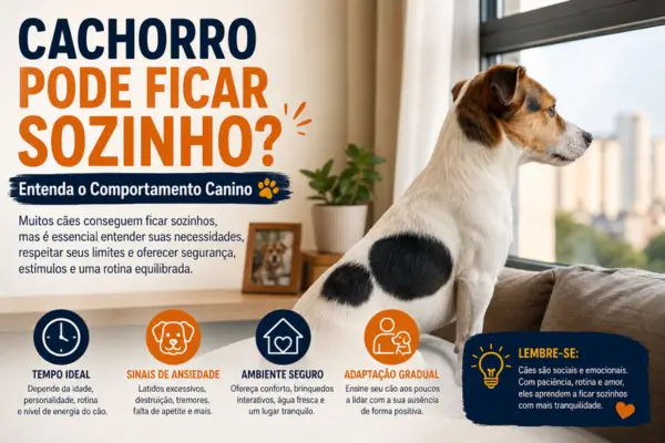 Cachorro pode ficar sozinho? Entenda o comportamento canino, os sinais de ansiedade e como ajudar seu pet.