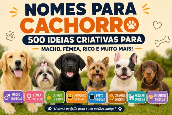 Nomes para Cachorro: 500 Ideias Criativas para Macho, Fêmea, Rico e Muito Mais